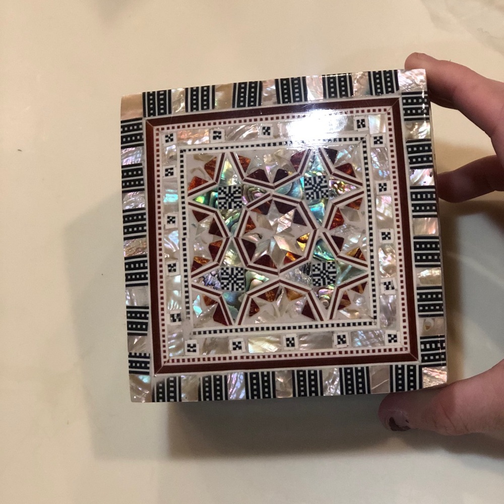Beautiful jewelry box adorned with mother of pearl